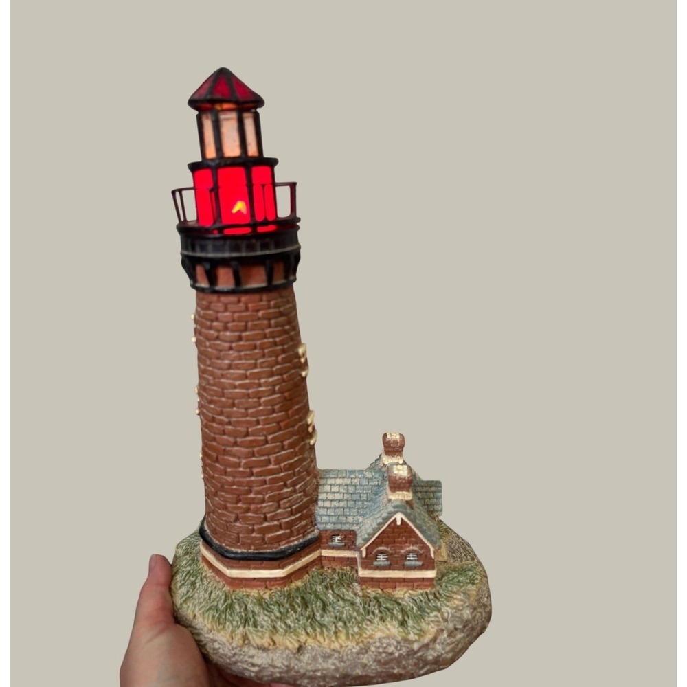 Vintage Lighthouse‎ Stained Glass Accent Lamp Nautical Decor Nightlight